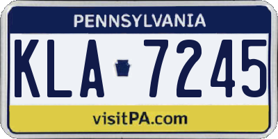 PA license plate KLA7245