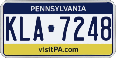 PA license plate KLA7248