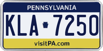 PA license plate KLA7250