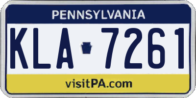 PA license plate KLA7261