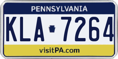 PA license plate KLA7264