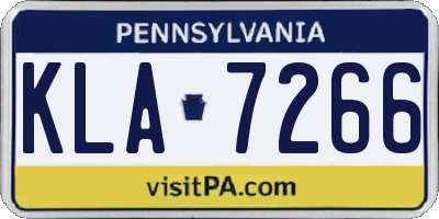 PA license plate KLA7266