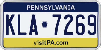 PA license plate KLA7269