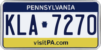 PA license plate KLA7270