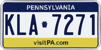 PA license plate KLA7271