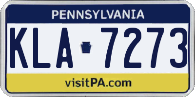 PA license plate KLA7273