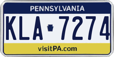 PA license plate KLA7274