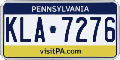 PA license plate KLA7276