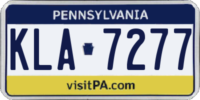 PA license plate KLA7277