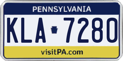 PA license plate KLA7280