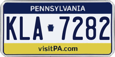 PA license plate KLA7282
