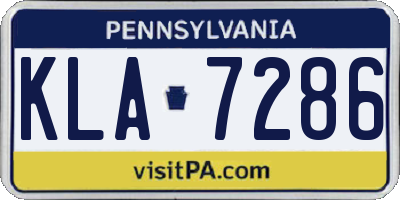 PA license plate KLA7286