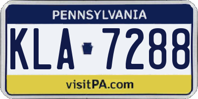 PA license plate KLA7288