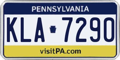 PA license plate KLA7290