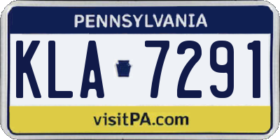 PA license plate KLA7291