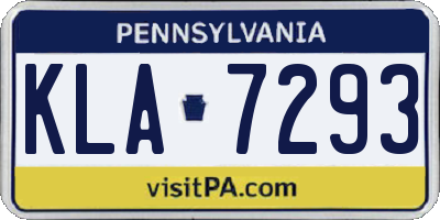 PA license plate KLA7293