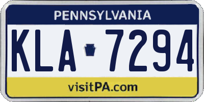 PA license plate KLA7294
