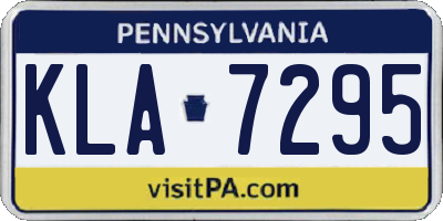 PA license plate KLA7295