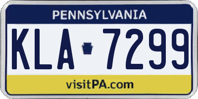 PA license plate KLA7299