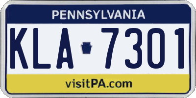 PA license plate KLA7301