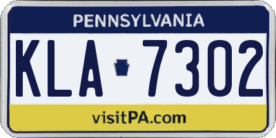 PA license plate KLA7302
