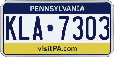 PA license plate KLA7303
