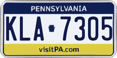 PA license plate KLA7305