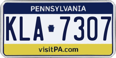 PA license plate KLA7307