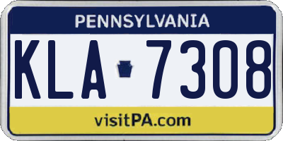 PA license plate KLA7308