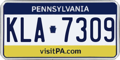 PA license plate KLA7309