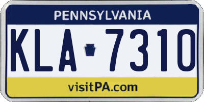 PA license plate KLA7310