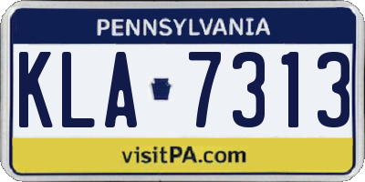 PA license plate KLA7313