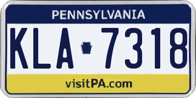 PA license plate KLA7318