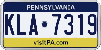 PA license plate KLA7319