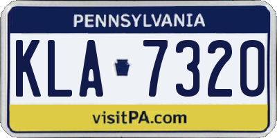 PA license plate KLA7320