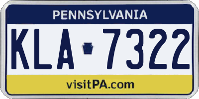 PA license plate KLA7322