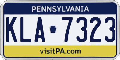 PA license plate KLA7323