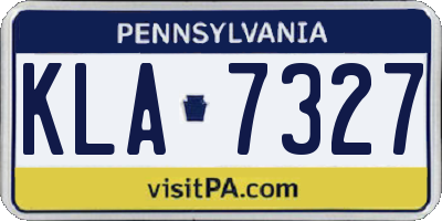 PA license plate KLA7327