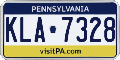 PA license plate KLA7328