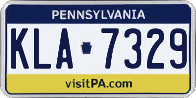 PA license plate KLA7329
