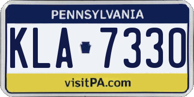 PA license plate KLA7330
