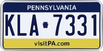 PA license plate KLA7331