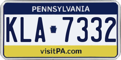 PA license plate KLA7332