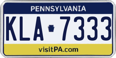 PA license plate KLA7333
