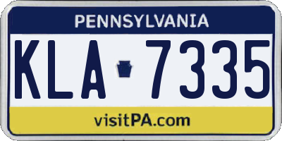 PA license plate KLA7335