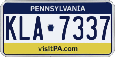 PA license plate KLA7337