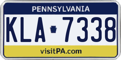 PA license plate KLA7338