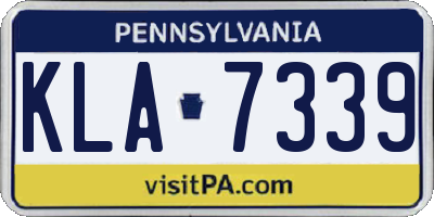 PA license plate KLA7339