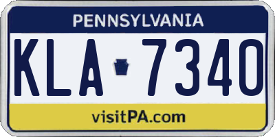 PA license plate KLA7340