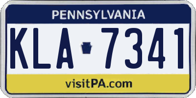 PA license plate KLA7341